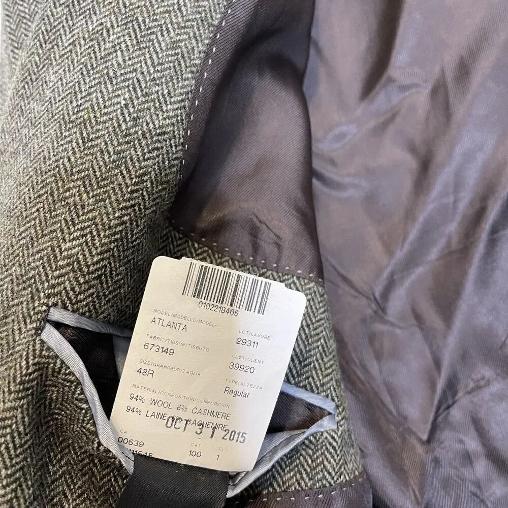 Lanificio di Pray 48R Blazer Sport Coat S.‎ Cohen Perlis Brown Wool Cashmere